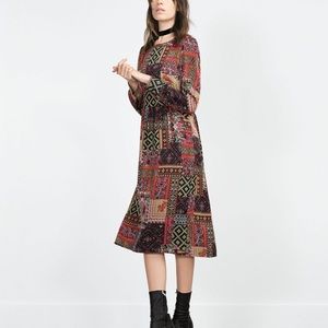 Zara patchwork midi dress
